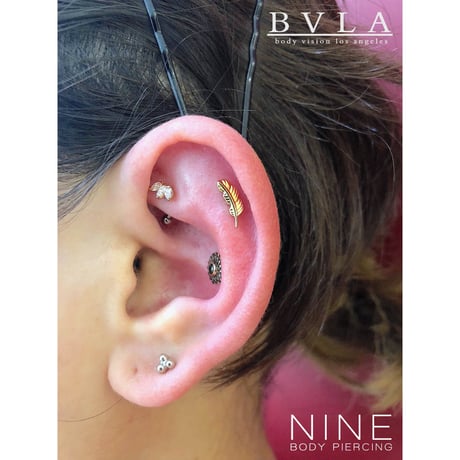 Feather (YG / Size - 10mm - Left)