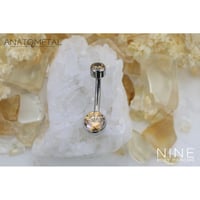14Ga 4mm, 6mm Bezel - Set Navel Curves