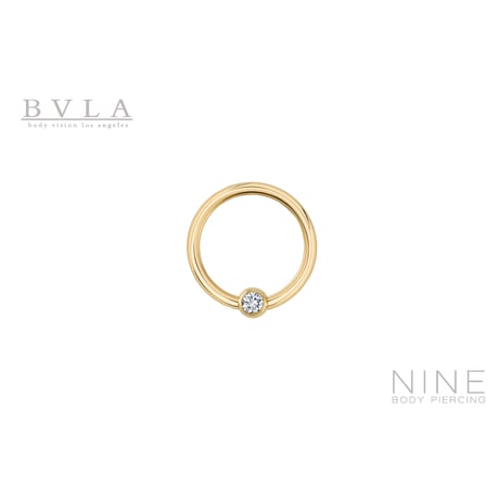 Round Bezel Ring - Captive Ring (YG / Diamond)