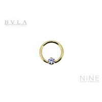 Fixed Ring Prong Set (YG / Cubic Zirconia - Nipple / Septum / Daith)