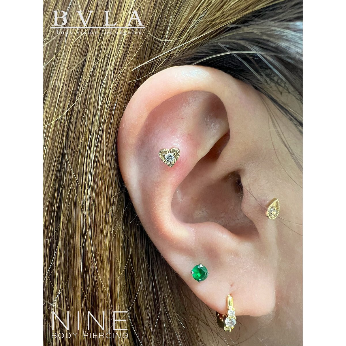 Heart Harlequin (YG/Diamond) | NINE BODY PIERCING
