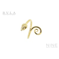 Serpent Twister Circular Barbell (YG / Black Diamond & Ruby)