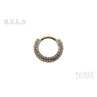 Double Dahlia XL - Hinge Ring (YG / White Sapphire)