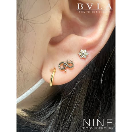 Coiled Snake - Antiqued Body (YG)