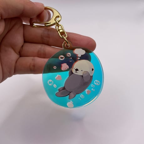 あにまるしゃぼん玉キーホルダー（ラッコ - A）