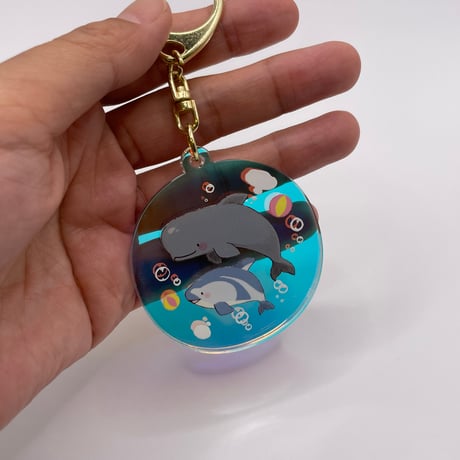 あにまるしゃぼん玉キーホルダー（コビレゴンドウ＆カマイルカ）