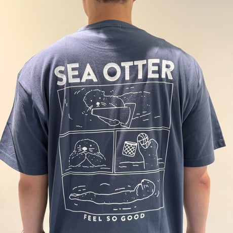 Tシャツ（4コマラッコ）- ヘイジーネイビー