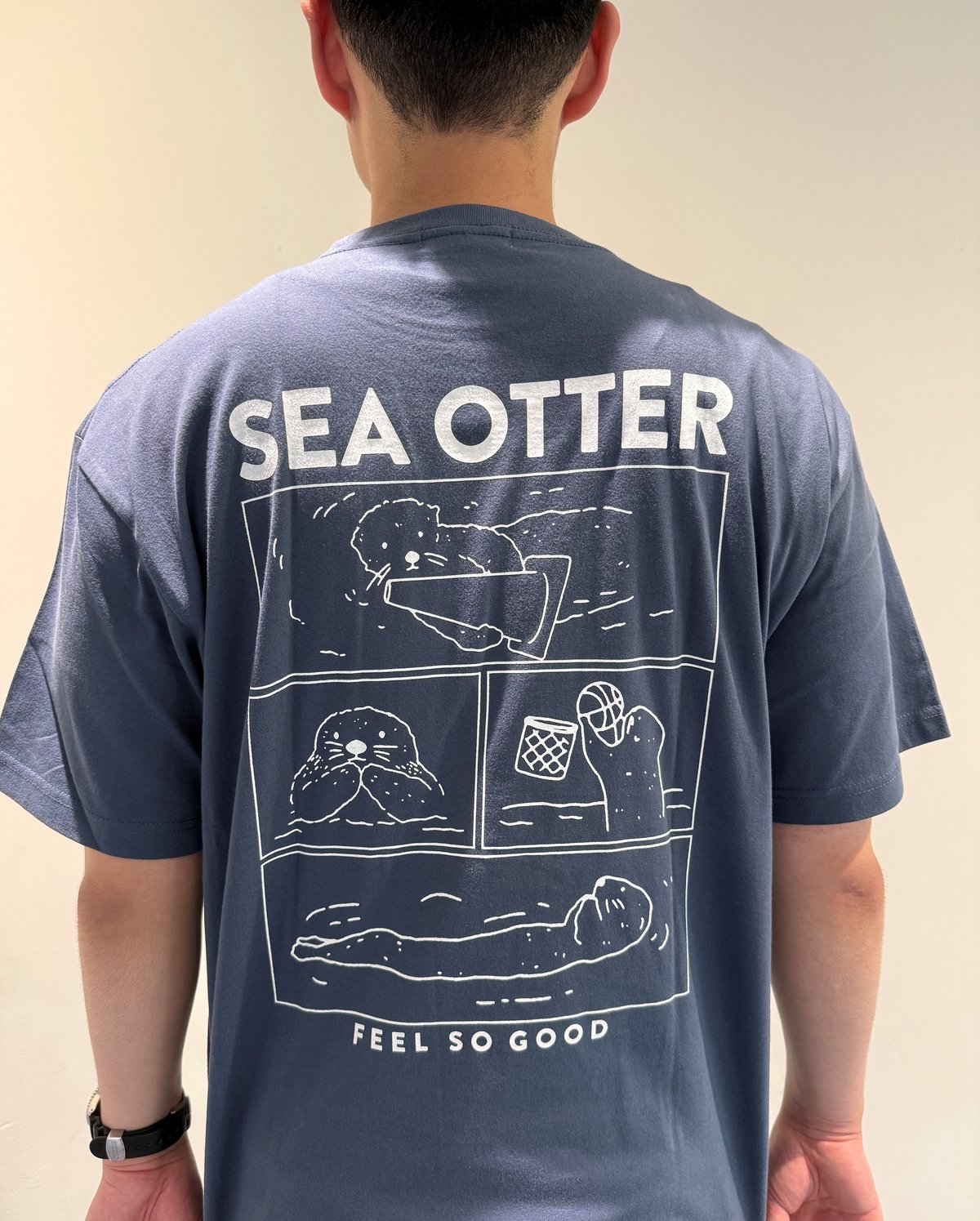 Tシャツ（4コマラッコ）- ヘイジーネイビー | すいそう