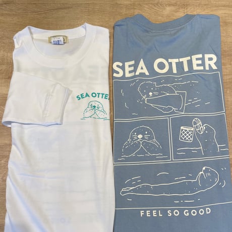 ロングTシャツ（4コマラッコ）- ホワイト