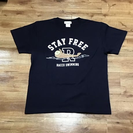 Tシャツ（ラッコ STAY FREE）- ネイビー