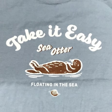 Tシャツ（ラッコ Take it Easy）- アシッドブルー
