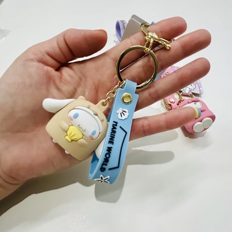 【マリンワールド×シナモロール】立体ラバーキーホルダー