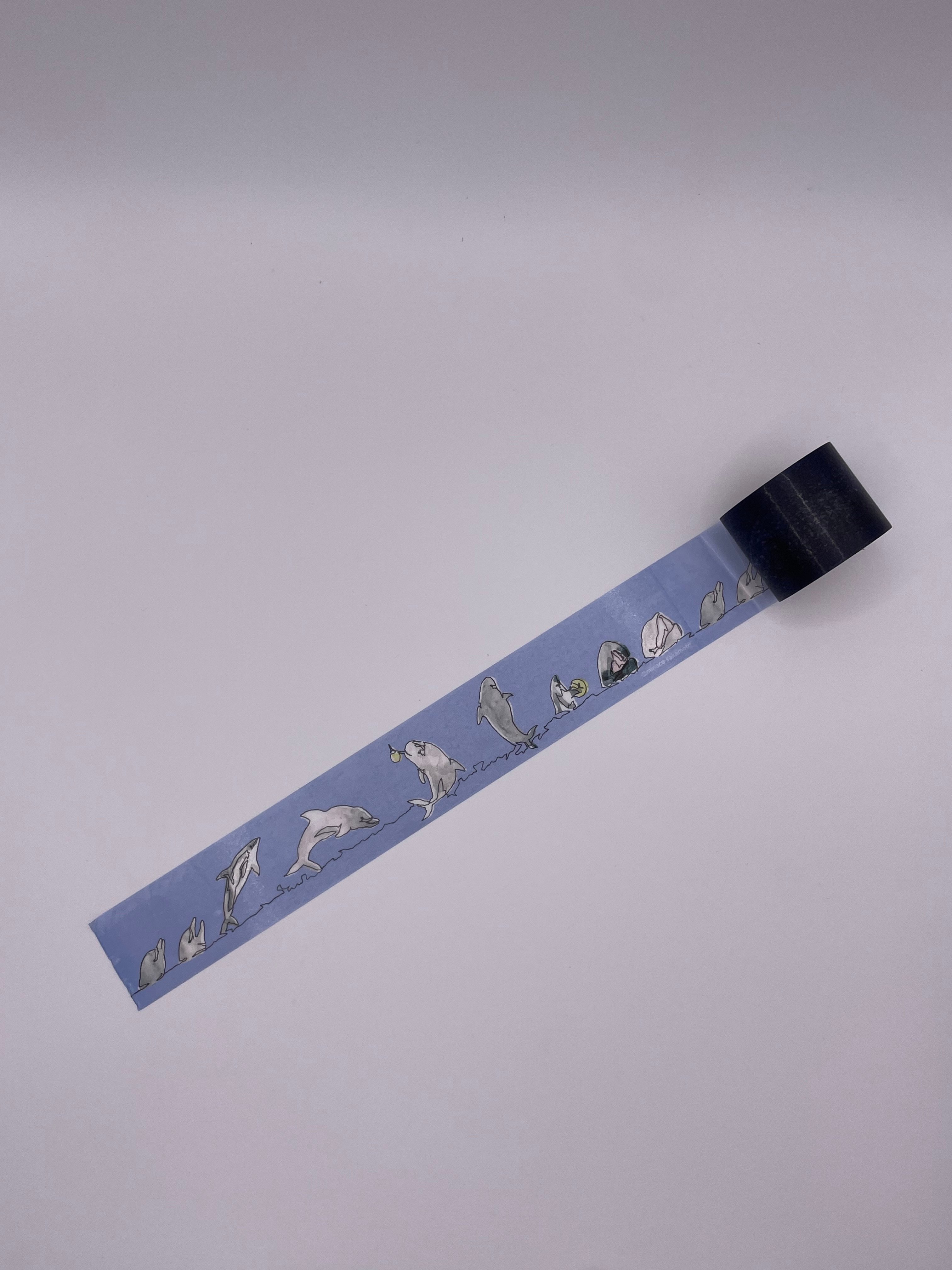 PET 鱼游碎浪 6cm×5m 海外マスキングテープ 水面 川 海 original
