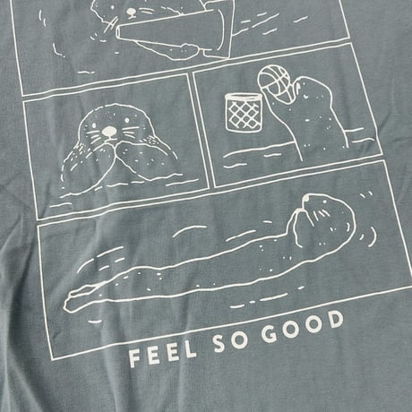 Tシャツ（4コマラッコ）- アシッドブルー