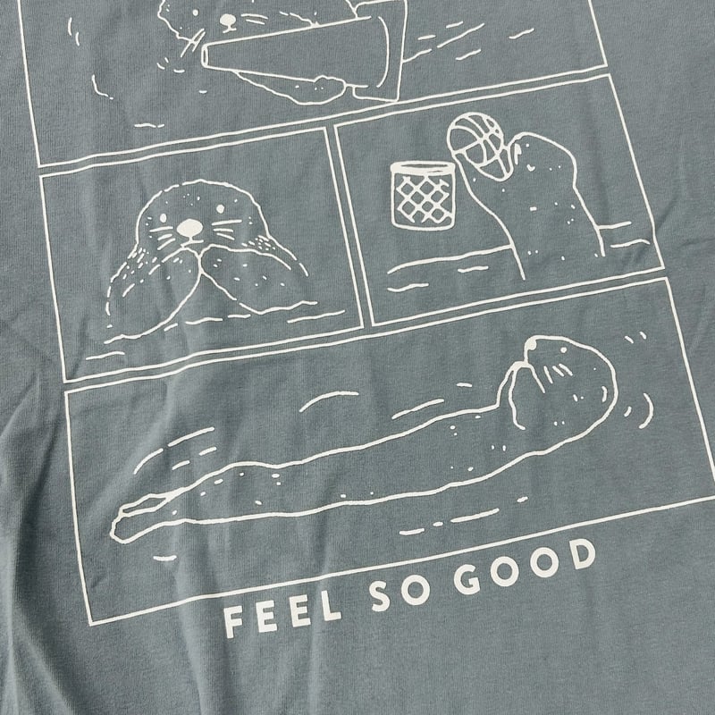 Tシャツ（4コマラッコ）- アシッドブルー | すいそう