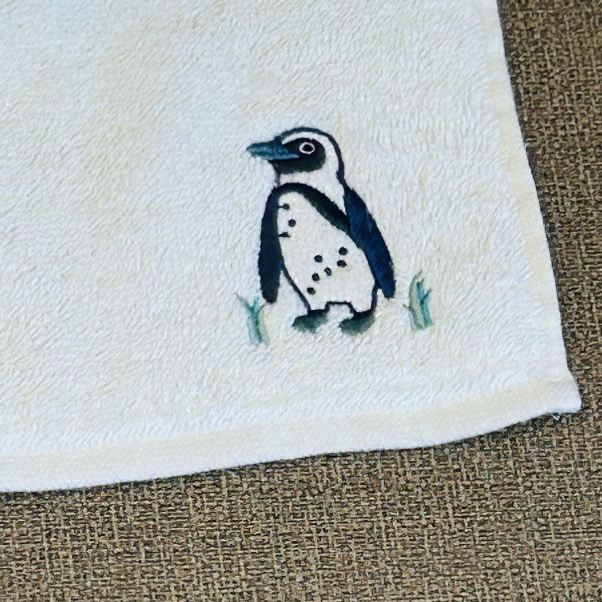 CHACO　USAコットン　ハンドメイド　ペンギン　入学　入園　オーダー オーガニックコットン刺繍ミニタオル（ペンギン） | すいそう