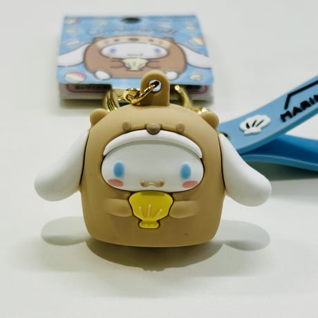 【マリンワールド×シナモロール】立体ラバーキーホルダー