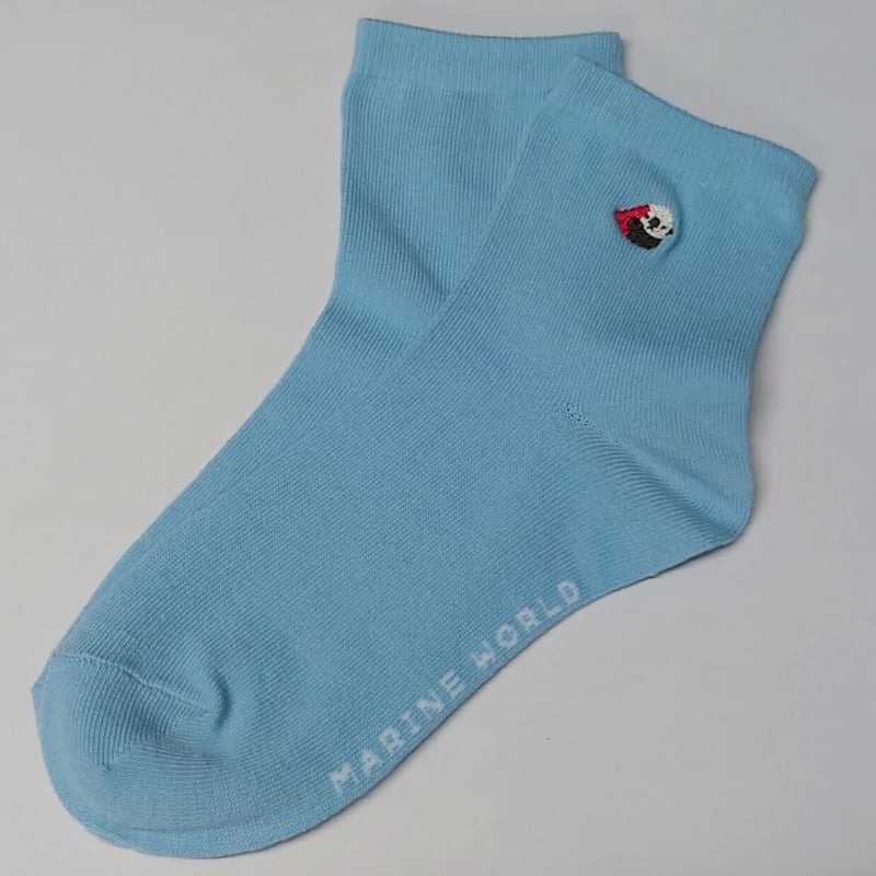 刺繍ソックス（ラッコ）- 青 | すいそう