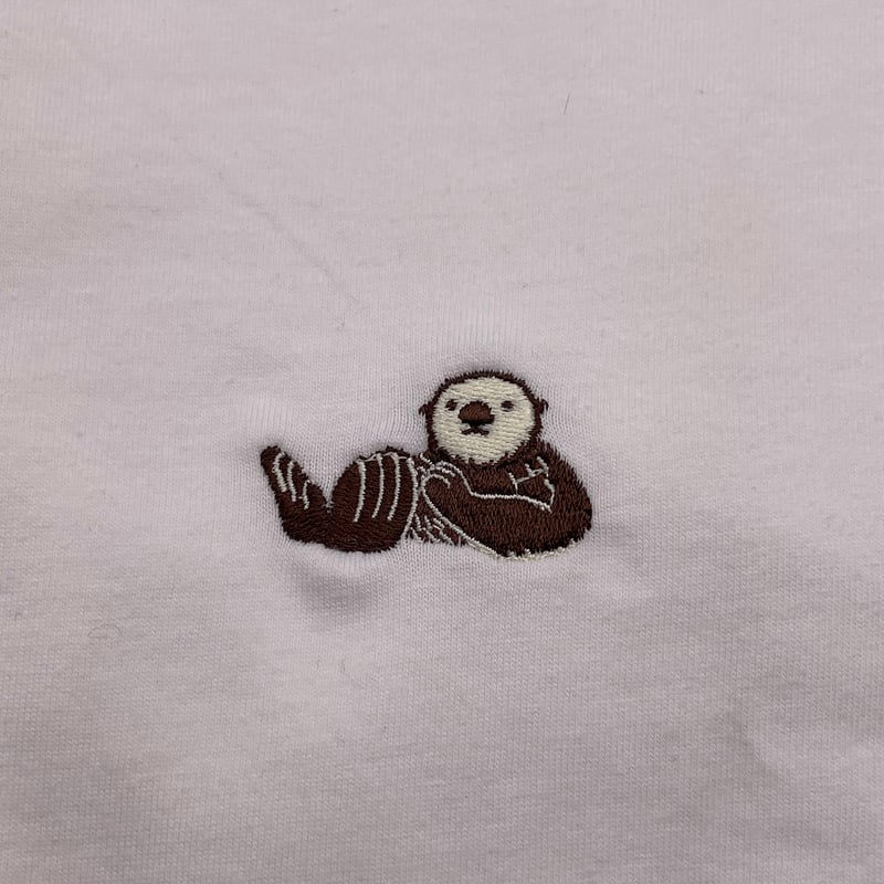オーガニックコットン刺繍Tシャツ（ラッコ）- ナチュラル | すいそう