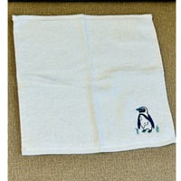 オーガニックコットン刺繍ミニタオル（ペンギン）