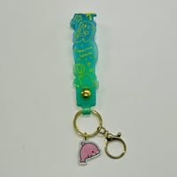 ペンギン ストラップ 青 約5cm ステンドストラップ（ペンギン）- ブルー | すいそう