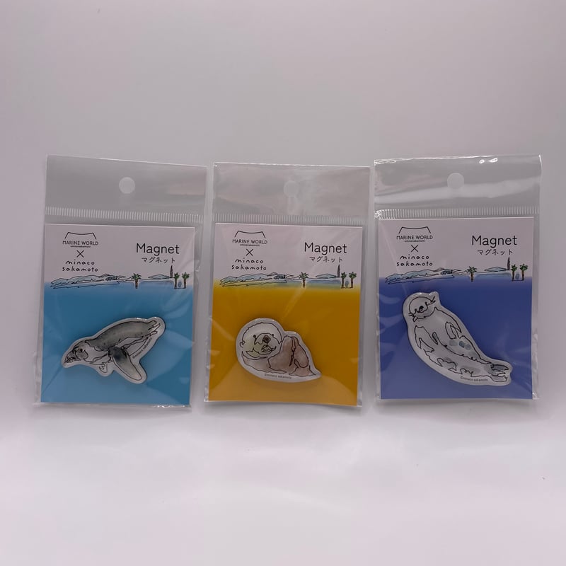 マリンワールド×minaco sakamoto】アクリルマグネット（ラッコ
