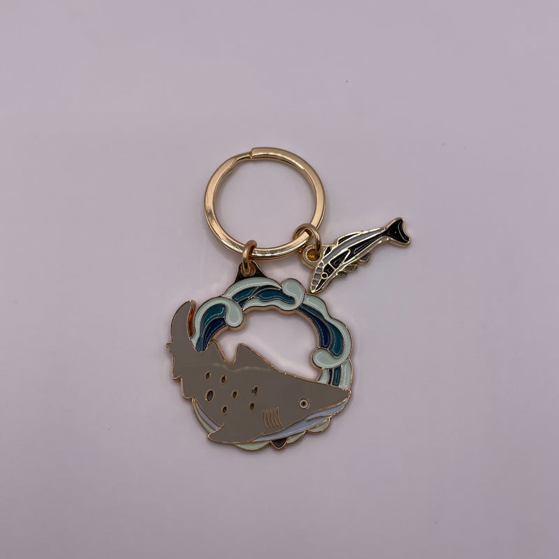 2連メタルキーホルダー（シロワニ＆コバンザメ） | すいそう