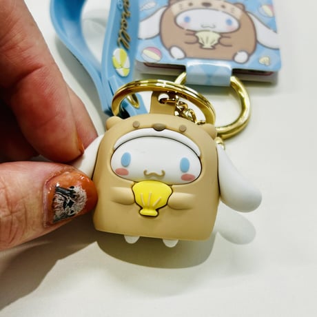 【マリンワールド×シナモロール】立体ラバーキーホルダー