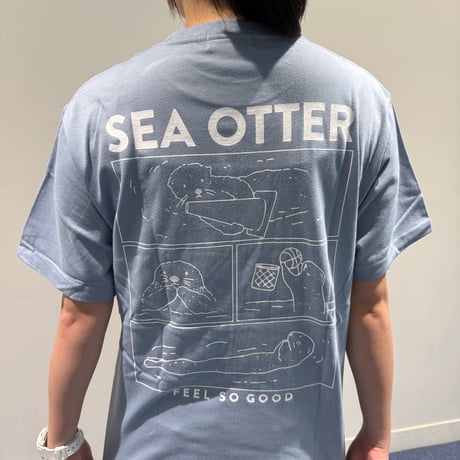 Tシャツ（4コマラッコ）- アシッドブルー