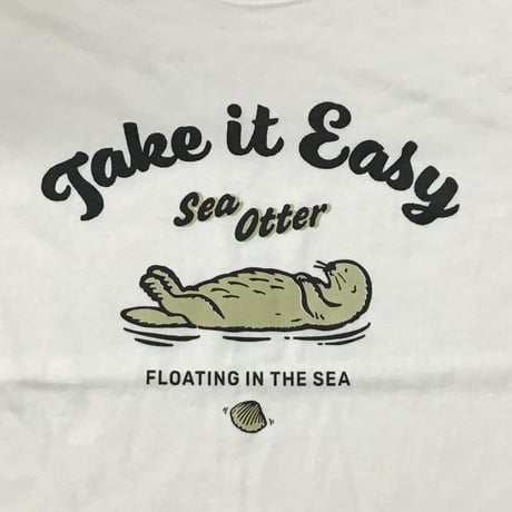 Tシャツ（ラッコ Take it Easy）- ホワイト