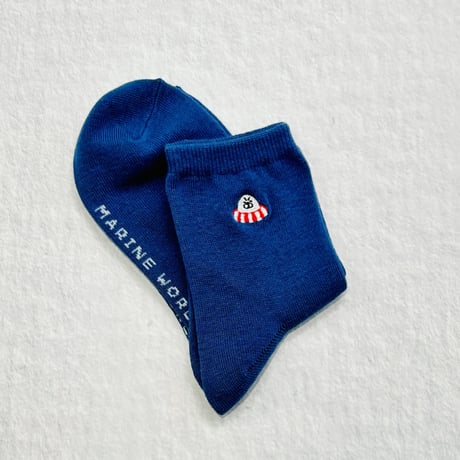 刺繍ソックス（アザラシ）- ブルー