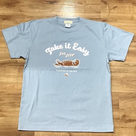 Tシャツ（ラッコ Take it Easy）- アシッドブルー