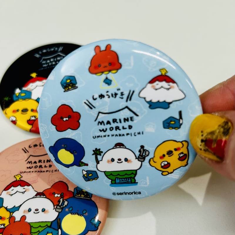 マリンワールド×せり のりか】缶バッジ➀（ブルー） | すいそう