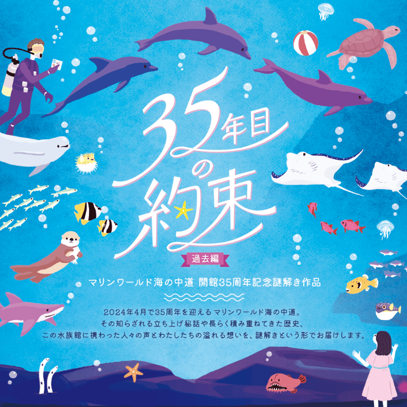 マリンワールド4枚(2023年9月まで) マリンワールド海の中道35周年記念謎解き 35年目の約束（過去編