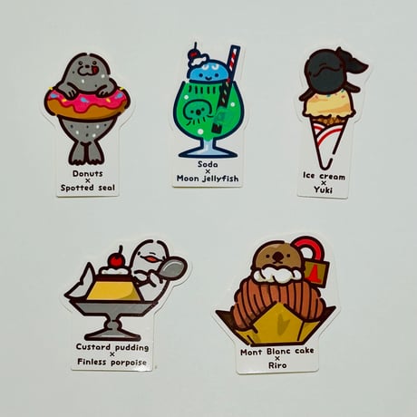 ダイカットステッカー（プリン×スナメリ）