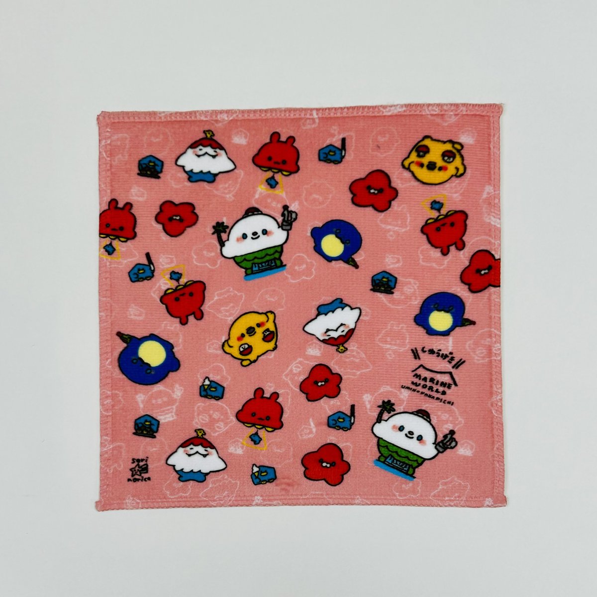 マリンワールド×せり のりか】ハンカチタオル②（ピンク） | すいそう