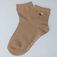 刺繍ソックス（ラッコ）- 茶