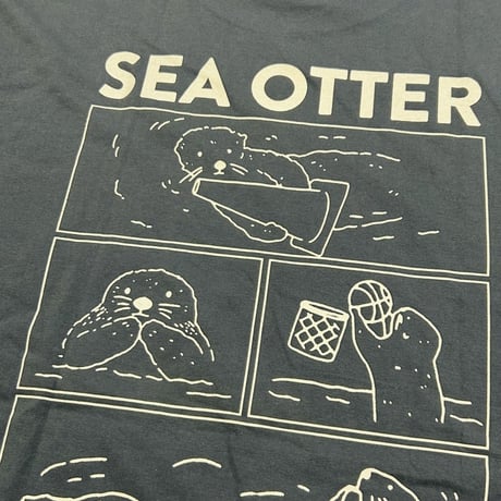 Tシャツ（4コマラッコ）- ヘイジーネイビー
