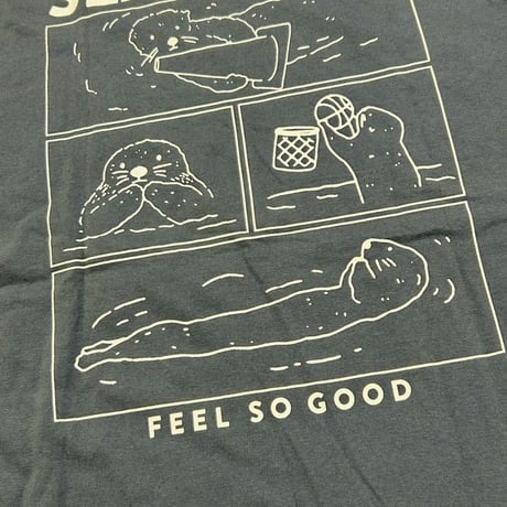 Tシャツ（4コマラッコ）- ヘイジーネイビー