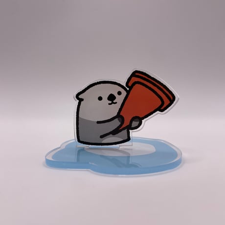【マリンワールド×うさぎメン】アクリルスタンド（三角コーン）