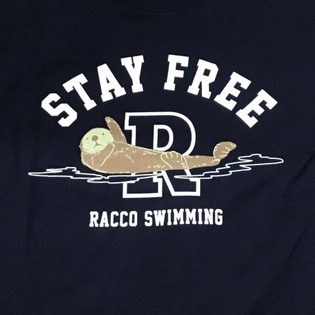 Tシャツ（ラッコ STAY FREE）- ネイビー