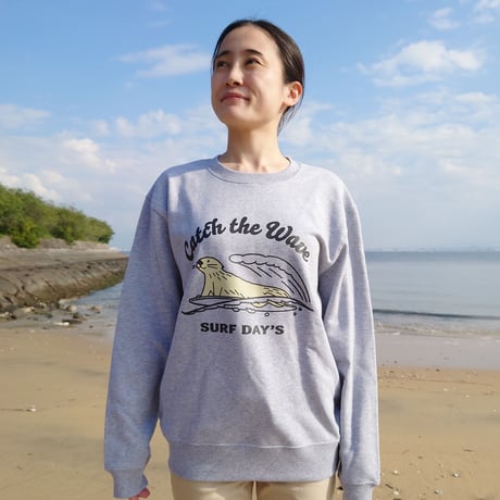 スウェット（ラッコ Catch the Wave）- ミックスグレー