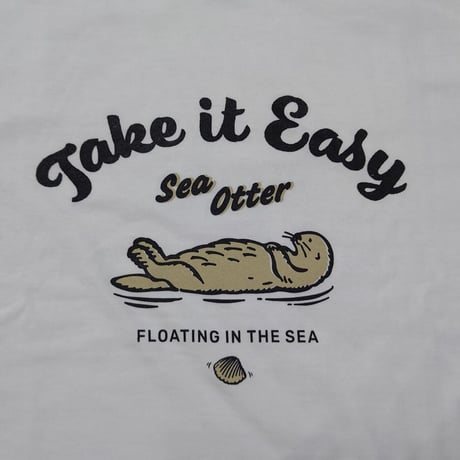ロングTシャツ（ラッコ Take it Easy）- ホワイト