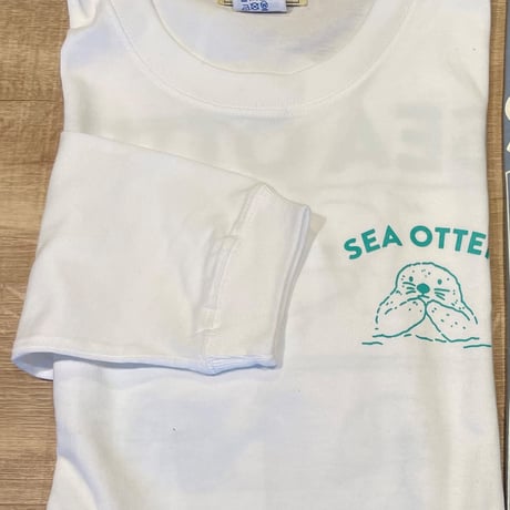 ロングTシャツ（4コマラッコ）- アシッドブルー