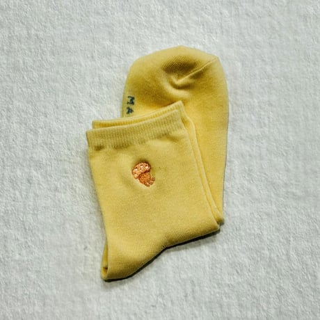 刺繍ソックス（タコクラゲ）- クリーム