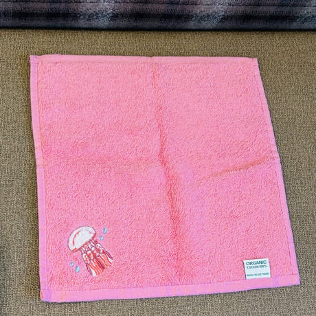 オーガニックコットン刺繍ミニタオル（タコクラゲ）