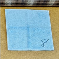 オーガニックコットン刺繍ミニタオル（バンドウイルカ）