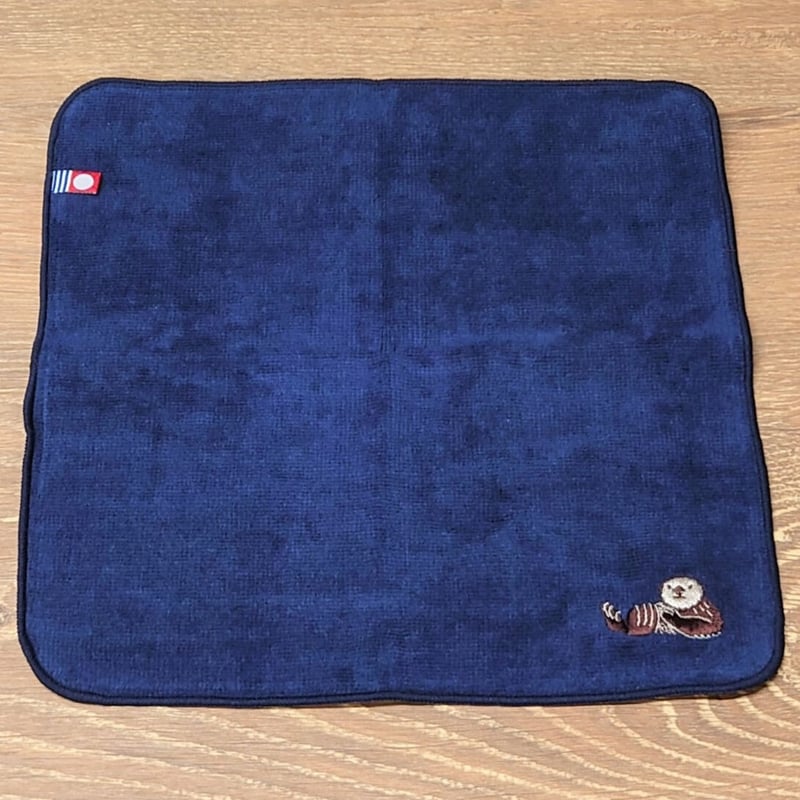 今治刺繍ミニタオル（ラッコ）- ネイビー | すいそう