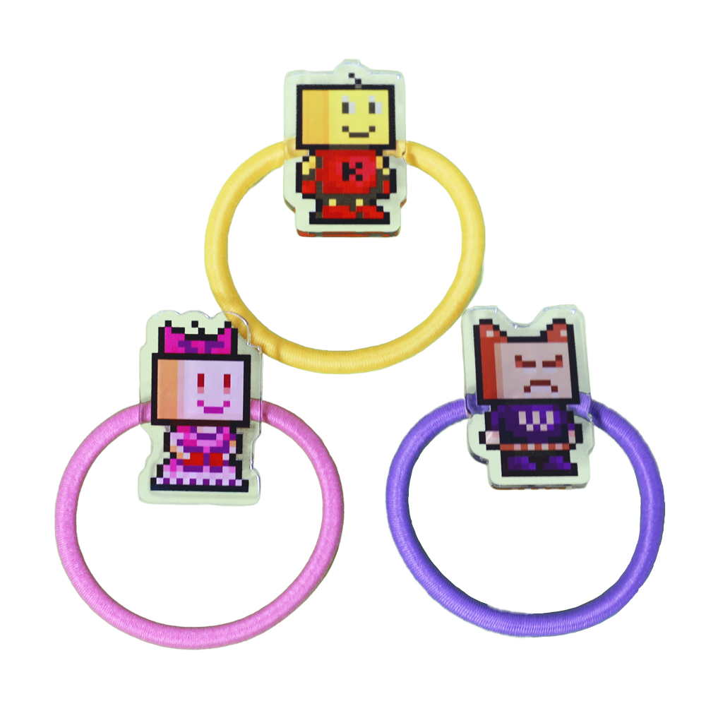 アクリルヘアゴム3種セット[カイロくん/ソフ子姫/ワイロくん] | カイロ