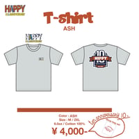 HIPPYデビュー10周年記念 Tシャツ ［ASH］Mサイズ ※SHOP BAG付き